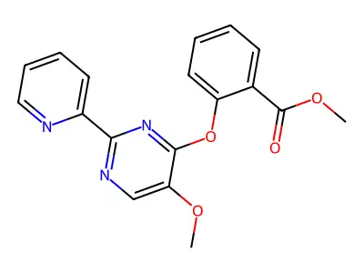 Methyl 2-{[5-methoxy-2-(2-pyridinyl)-4-pyrimidinyl]oxy}benzenecarboxylate structure