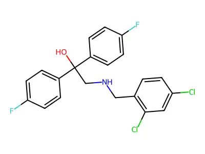 2-[(2,4-Dichlorophenyl)methylamino]-1,1-bis(4-fluorophenyl)ethanol structure