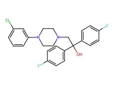 2-[4-(3-Chlorophenyl)piperazin-1-yl]-1,1-bis(4-fluorophenyl)ethanol structure