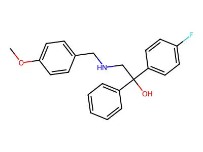 1-(4-Fluorophenyl)-2-[(4-methoxybenzyl)amino]-1-phenyl-1-ethanol structure