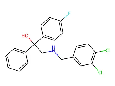 2-[(3,4-Dichlorobenzyl)amino]-1-(4-fluorophenyl)-1-phenyl-1-ethanol structure
