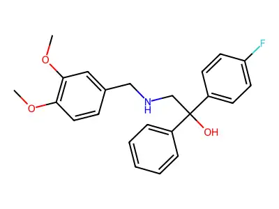2-[(3,4-Dimethoxybenzyl)amino]-1-(4-fluorophenyl)-1-phenyl-1-ethanol structure
