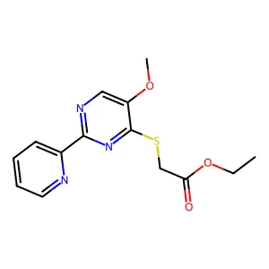 Ethyl 2-((5-methoxy-2-(2-pyridinyl)-4-pyrimidinyl)sulfanyl)acetate structure