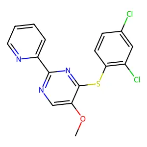 4-((2,4-Dichlorophenyl)sulfanyl)-5-methoxy-2-(2-pyridinyl)pyrimidine structure
