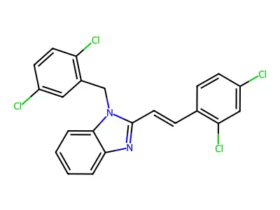 2-[2-(2,4-Dichlorophenyl)ethenyl]-1-[(2,5-dichlorophenyl)methyl]benzimidazole structure
