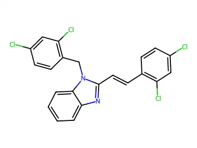 2-[2-(2,4-Dichlorophenyl)ethenyl]-1-[(2,4-dichlorophenyl)methyl]benzimidazole structure