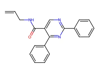 N-allyl-2,4-diphenyl-5-pyrimidinecarboxamide structure