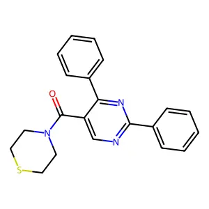(2,4-Diphenyl-5-pyrimidinyl)(1,4-thiazinan-4-yl)methanone structure