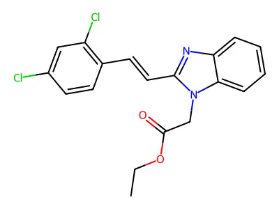 Ethyl 2-[2-[2-(2,4-dichlorophenyl)ethenyl]benzimidazol-1-yl]acetate structure