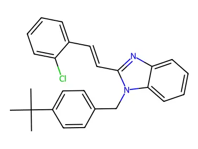1-[(4-Tert-butylphenyl)methyl]-2-[2-(2-chlorophenyl)ethenyl]benzimidazole structure