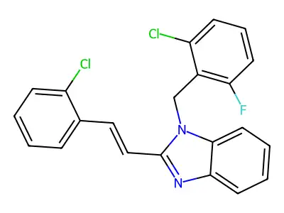 1-[(2-Chloro-6-fluorophenyl)methyl]-2-[2-(2-chlorophenyl)ethenyl]benzimidazole structure