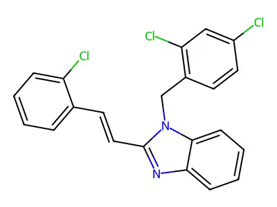 2-[2-(2-Chlorophenyl)ethenyl]-1-[(2,4-dichlorophenyl)methyl]benzimidazole structure