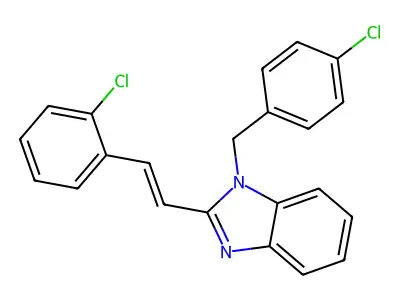 2-[2-(2-Chlorophenyl)ethenyl]-1-[(4-chlorophenyl)methyl]benzimidazole structure
