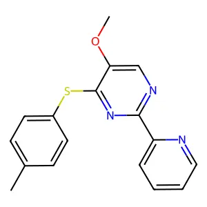 Methyl 4-[(4-methylphenyl)sulfanyl]-2-(2-pyridinyl)-5-pyrimidinyl ether structure