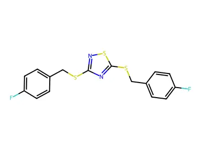 3,5-Bis[(4-fluorobenzyl)sulfanyl]-1,2,4-thiadiazole structure