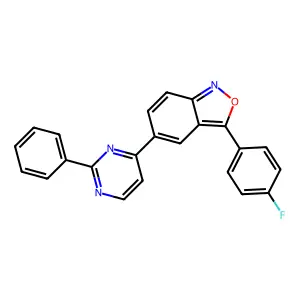3-(4-Fluorophenyl)-5-(2-phenylpyrimidin-4-yl)-2,1-benzoxazole structure