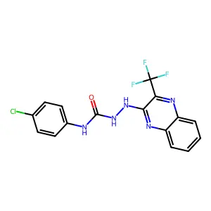 N-(4-chlorophenyl)-2-[3-(trifluoromethyl)-2-quinoxalinyl]-1-hydrazinecarboxamide structure