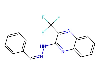 N-(benzylideneamino)-3-(trifluoromethyl)quinoxalin-2-amine structure