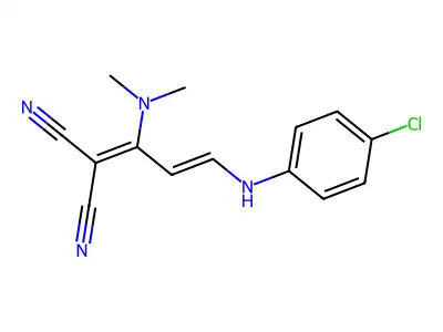 [3-(4-Chloroanilino)-1-(dimethylamino)prop-2-en-1-ylidene]propanedinitrile structure