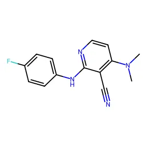 4-(Dimethylamino)-2-(4-fluoroanilino)nicotinonitrile structure