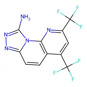 2,4-Bis(trifluoromethyl)[1,2,4]triazolo[4,3-a][1,8]naphthyridin-9-ylamine structure