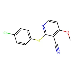 2-[(4-Chlorophenyl)sulfanyl]-4-methoxynicotinonitrile structure