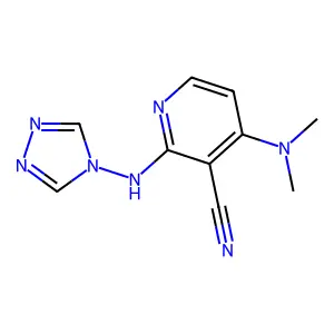4-(dimethylamino)-2-(4H-1,2,4-triazol-4-ylamino)nicotinonitrile structure