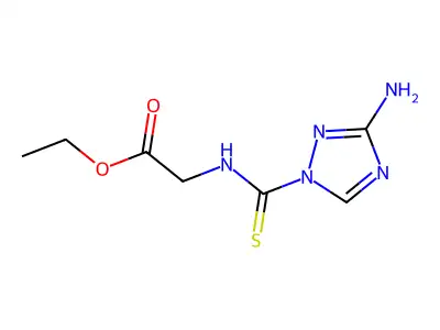 ethyl 2-{[(3-amino-1H-1,2,4-triazol-1-yl)carbothioyl]amino}acetate structure