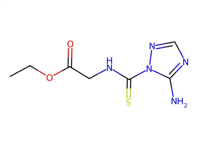 ethyl 2-{[(5-amino-1H-1,2,4-triazol-1-yl)carbothioyl]amino}acetate structure