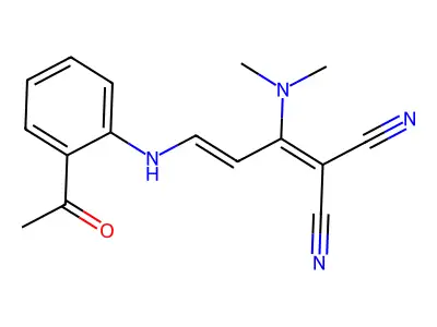2-[3-(2-Acetylanilino)-1-(dimethylamino)-2-propenylidene]malononitrile structure
