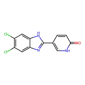 5-(5,6-dichloro-1H-1,3-benzimidazol-2-yl)-2(1H)-pyridinone structure