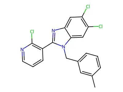 5,6-dichloro-2-(2-chloro-3-pyridinyl)-1-(3-methylbenzyl)-1H-1,3-benzimidazole structure