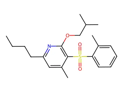 6-Butyl-2-isobutoxy-4-methyl-3-pyridinyl 2-methylphenyl sulfone structure