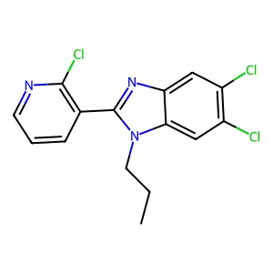 5,6-dichloro-2-(2-chloro-3-pyridinyl)-1-propyl-1H-1,3-benzimidazole structure