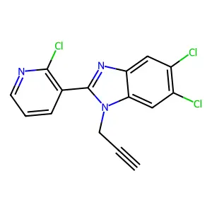5,6-dichloro-2-(2-chloro-3-pyridinyl)-1-(2-propynyl)-1H-1,3-benzimidazole structure