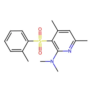 N,N,4,6-tetramethyl-3-[(2-methylphenyl)sulfonyl]-2-pyridinamine structure