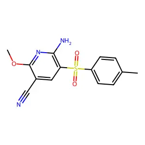 6-Amino-2-methoxy-5-[(4-methylphenyl)sulfonyl]nicotinonitrile structure