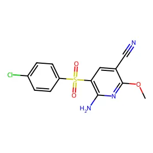 6-Amino-5-((4-chlorophenyl)sulfonyl)-2-methoxynicotinonitrile structure
