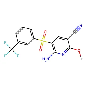 6-Amino-2-methoxy-5-{[3-(trifluoromethyl)phenyl]sulfonyl}nicotinonitrile structure