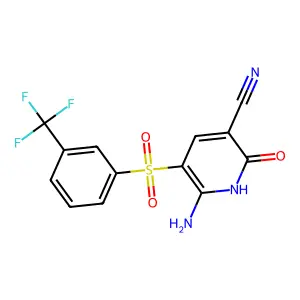 6-Amino-2-hydroxy-5-{[3-(trifluoromethyl)phenyl]sulfonyl}nicotinonitrile structure