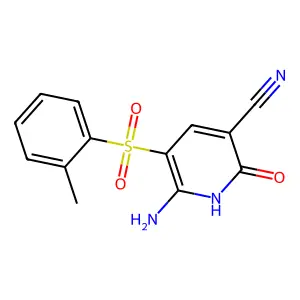 6-Amino-2-hydroxy-5-((2-methylphenyl)sulfonyl)nicotinonitrile structure