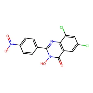 6,8-dichloro-3-hydroxy-2-(4-nitrophenyl)-4(3H)-quinazolinone structure