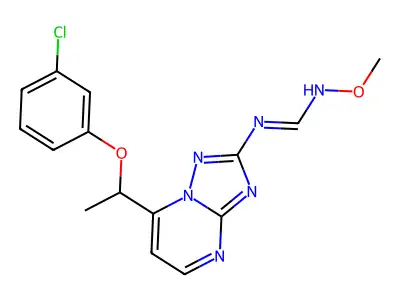 N'-[7-[1-(3-chlorophenoxy)ethyl]-[1,2,4]triazolo[1,5-a]pyrimidin-2-yl]-N-methoxymethanimidamide structure