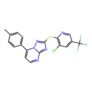 2-((3-Chloro-5-(trifluoromethyl)-2-pyridinyl)sulfanyl)-7-(4-methylphenyl)(1,2,4)triazolo[1,5-a]pyrimidine structure