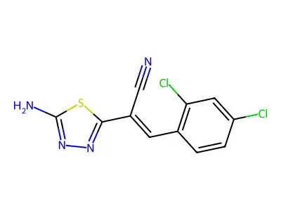 2-(5-Amino-1,3,4-thiadiazol-2-yl)-3-(2,4-dichlorophenyl)acrylonitrile structure