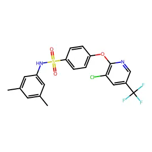 4-((3-chloro-5-(trifluoromethyl)-2-pyridinyl)oxy)-N-(3,5-dimethylphenyl)benzenesulfonamide structure