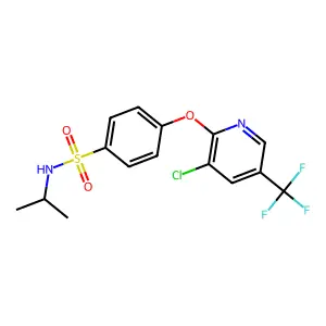 4-{[3-chloro-5-(trifluoromethyl)-2-pyridinyl]oxy}-N-isopropylbenzenesulfonamide structure