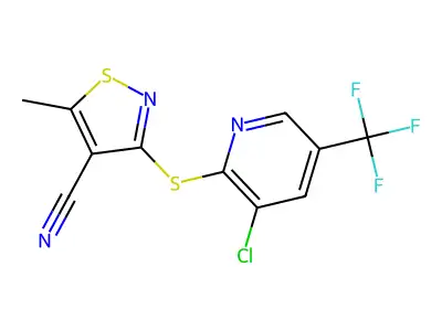 3-((3-Chloro-5-(trifluoromethyl)pyridin-2-yl)thio)-5-methylisothiazole-4-carbonitrile structure