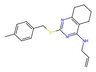 N-allyl-2-[(4-methylbenzyl)sulfanyl]-5,6,7,8-tetrahydro-4-quinazolinamine structure