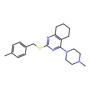 4-Methylbenzyl 4-(4-methylpiperazino)-5,6,7,8-tetrahydro-2-quinazolinyl sulfide structure